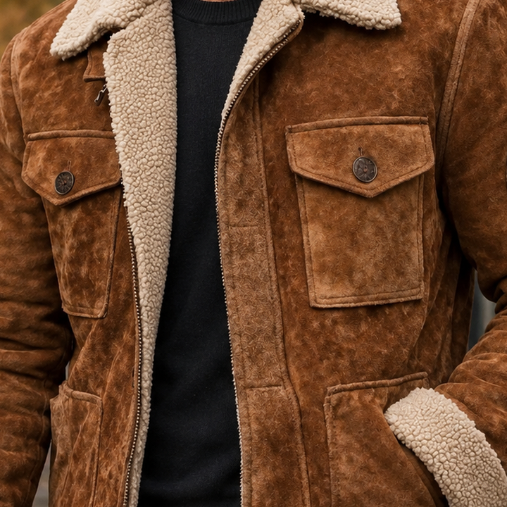 Kate | Women's Wool Utility Jacket Plush Collar Four Patch Pockets