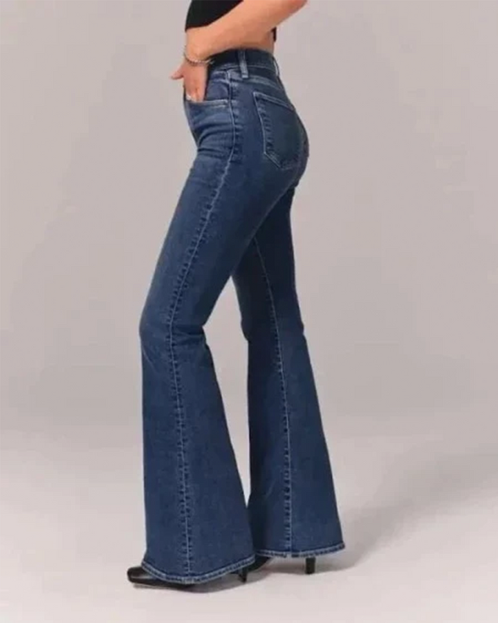 High-Waisted Flared Jeans