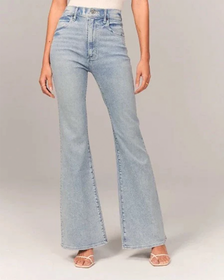 High-Waisted Flared Jeans