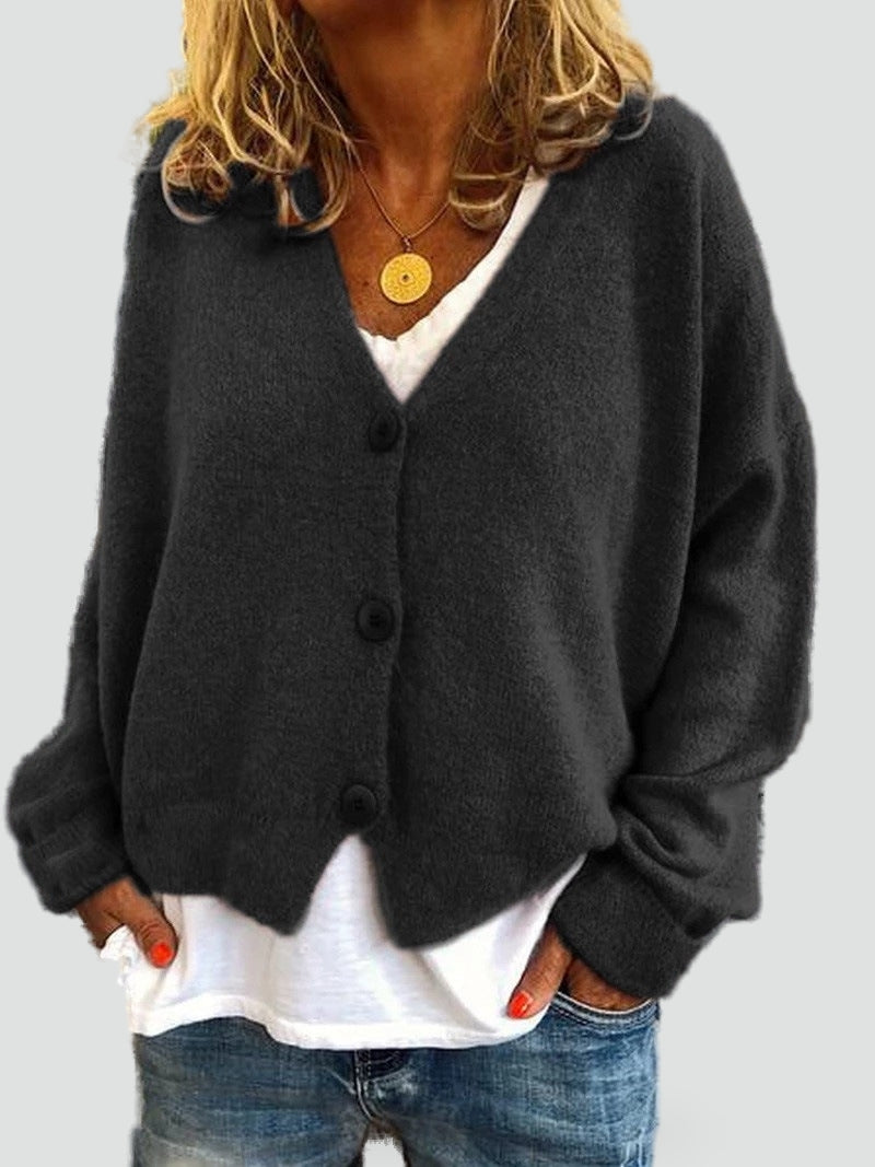 Henrietta | Women's Knitted V-Neck Cardigan Three-Button Relaxed Fit