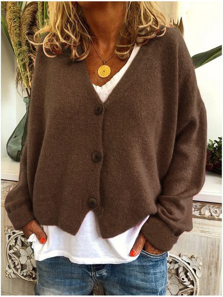 Henrietta | Women's Knitted V-Neck Cardigan Three-Button Relaxed Fit