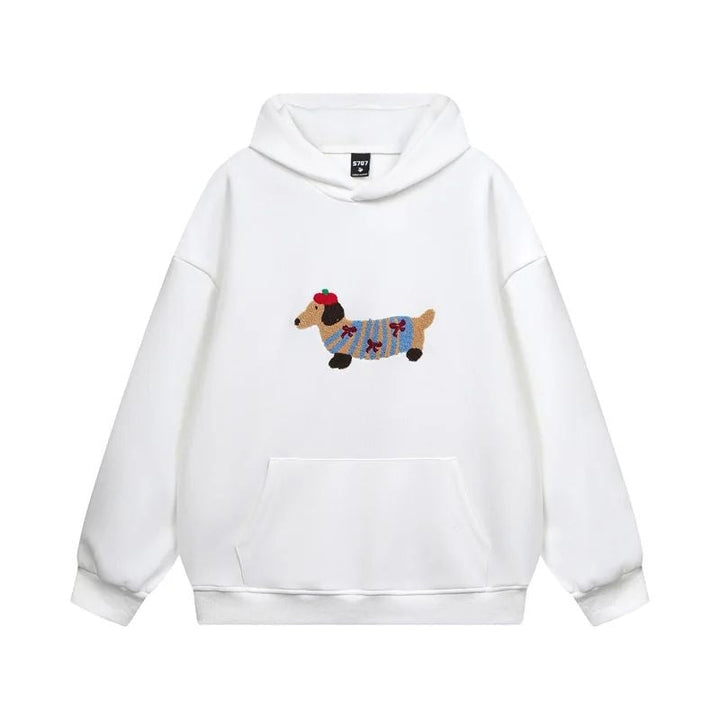 Clementine | Women's Embroidered Dachshund Hoodie Cotton Blend