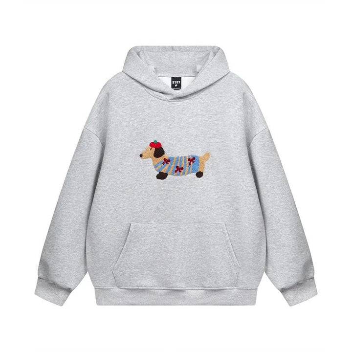 Clementine | Women's Embroidered Dachshund Hoodie Cotton Blend