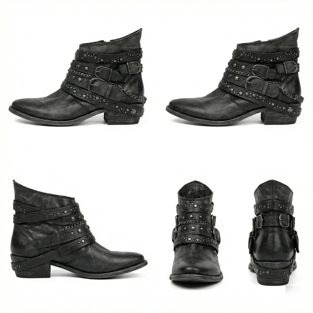 Evelyn | Women's Vintage-Style Chain Detail Boots Supportive Fit