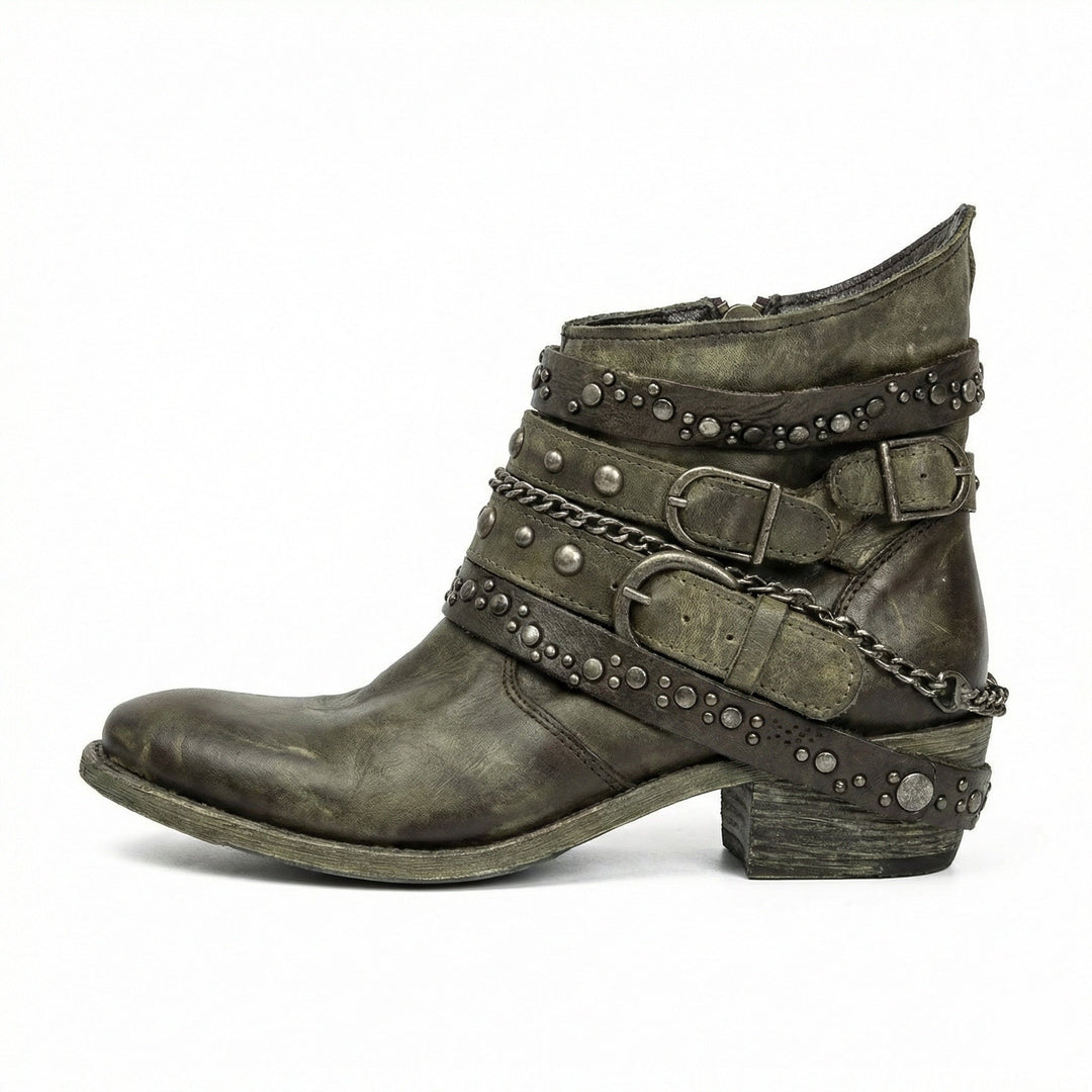 Evelyn | Women's Vintage-Style Chain Detail Boots Supportive Fit