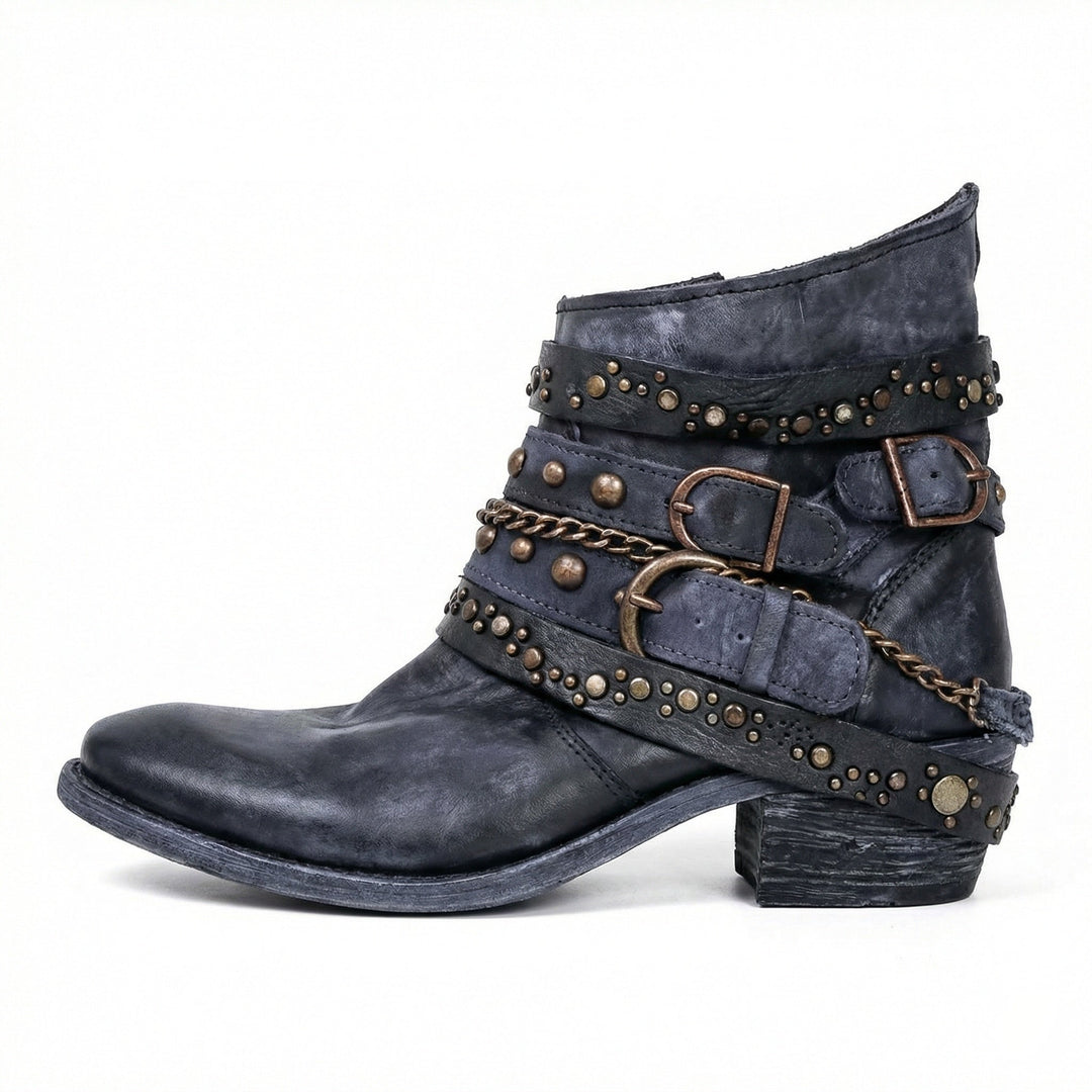 Evelyn | Women's Vintage-Style Chain Detail Boots Supportive Fit