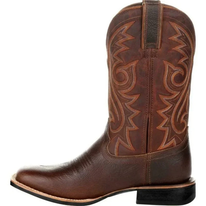 Women’s Western Cowboy Boots – Embroidered Mid-Calf Style for Casual Wear