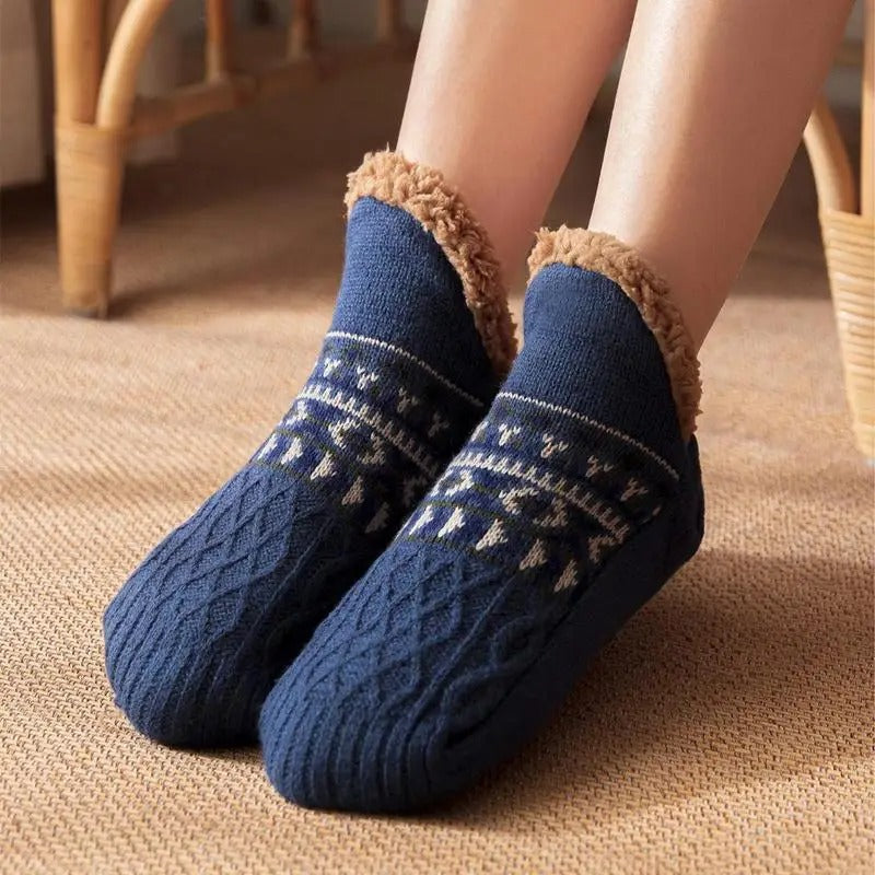 Women’s Cosy Slipper Socks – Non-Slip Knitted Style for Winter Home Wear