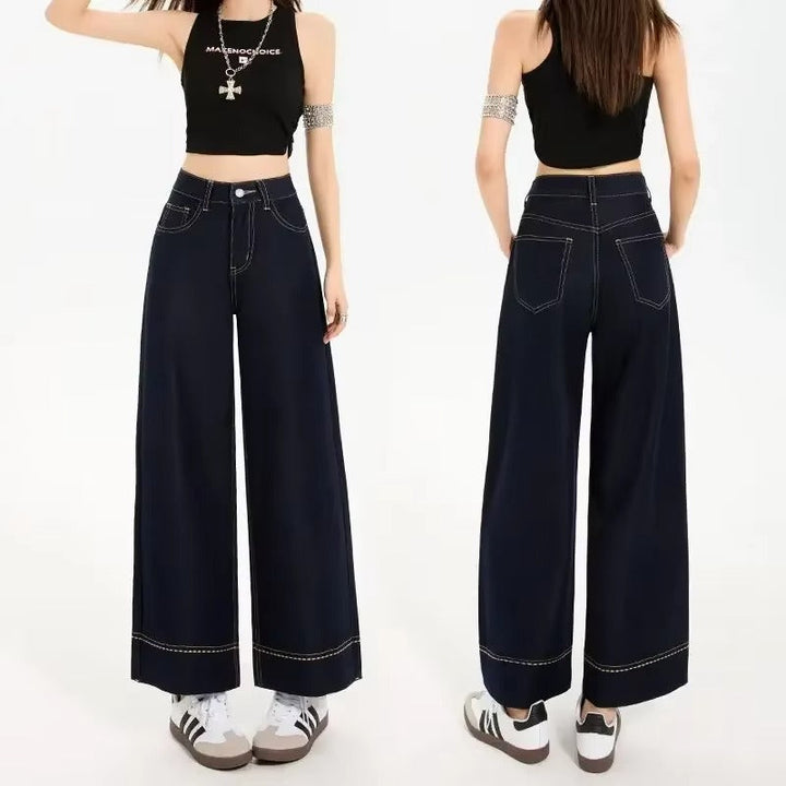 Lucienne Contrast Stitch Wide Leg Jeans
