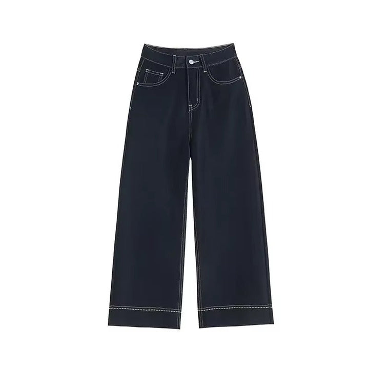 Lucienne Contrast Stitch Wide Leg Jeans