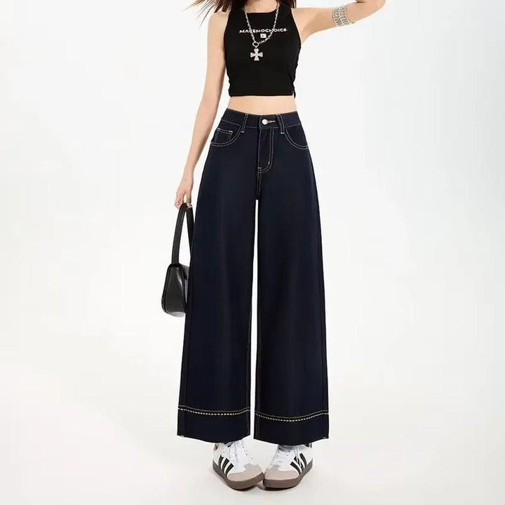 Lucienne Contrast Stitch Wide Leg Jeans
