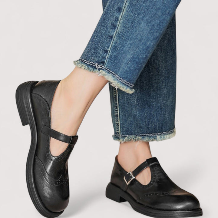 Mathilda | Women's T Bar Mary Jane Shoes Retro Cushioned Flat