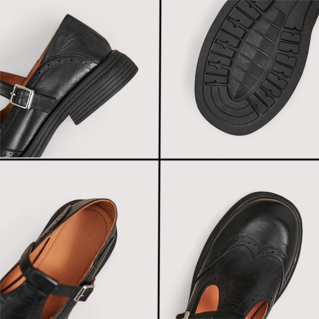 Mathilda | Women's T Bar Mary Jane Shoes Retro Cushioned Flat