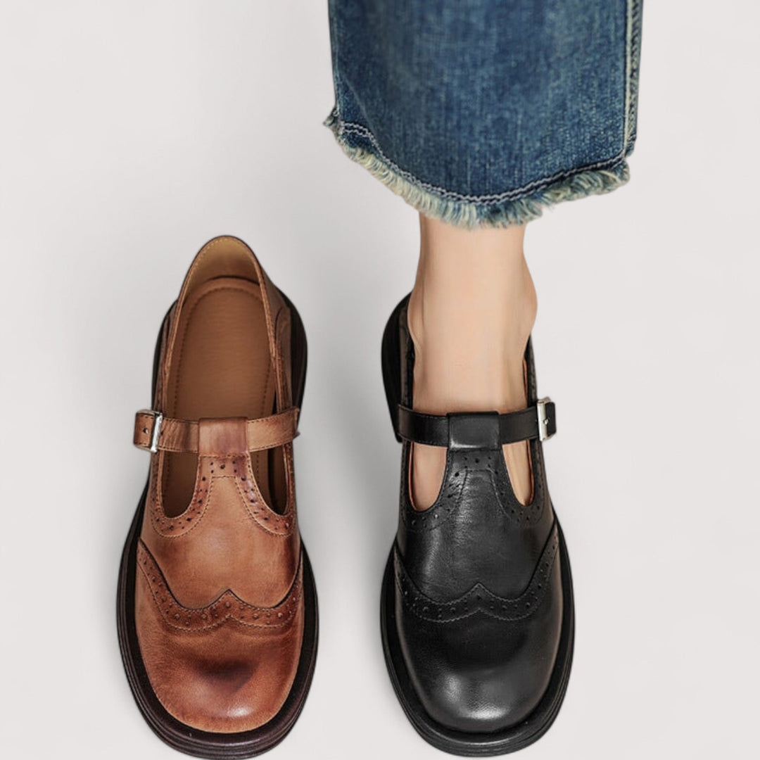 Mathilda | Women's T Bar Mary Jane Shoes Retro Cushioned Flat