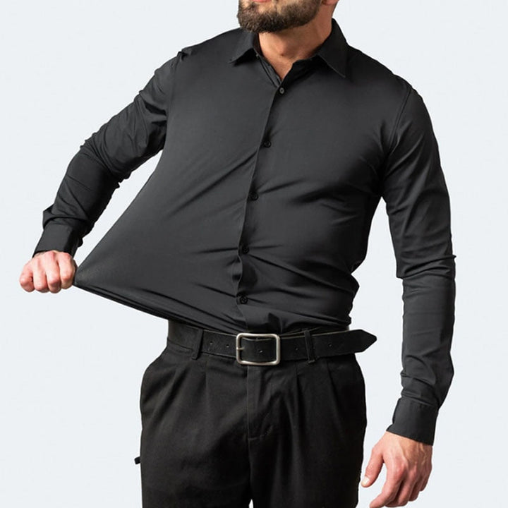 Theo | Men's Stretch Long-Sleeve Shirt Crease-Resistant Breathable