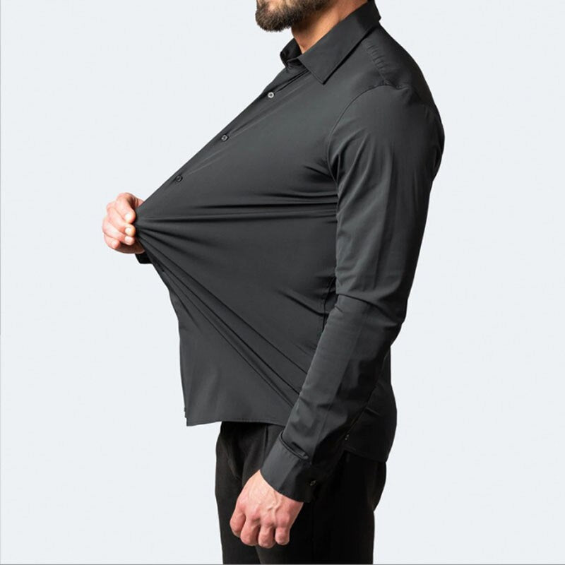Theo | Men's Stretch Long-Sleeve Shirt Crease-Resistant Breathable