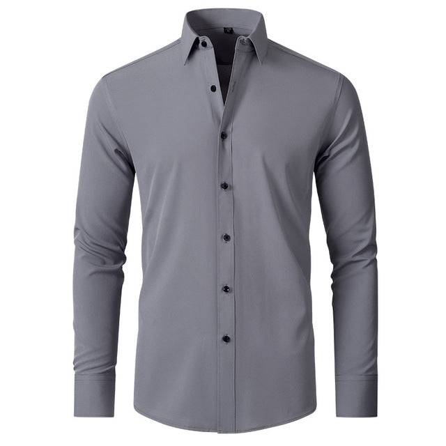Theo | Men's Stretch Long-Sleeve Shirt Crease-Resistant Breathable