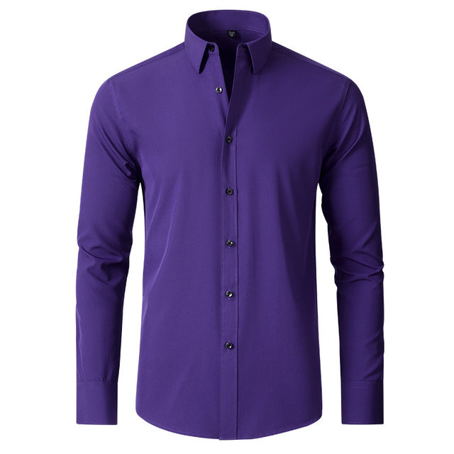 Theo | Men's Stretch Long-Sleeve Shirt Crease-Resistant Breathable