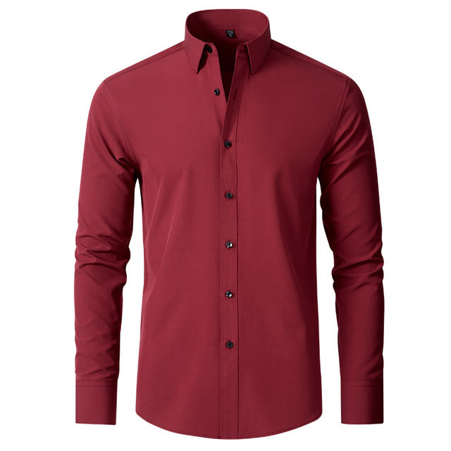 Theo | Men's Stretch Long-Sleeve Shirt Crease-Resistant Breathable