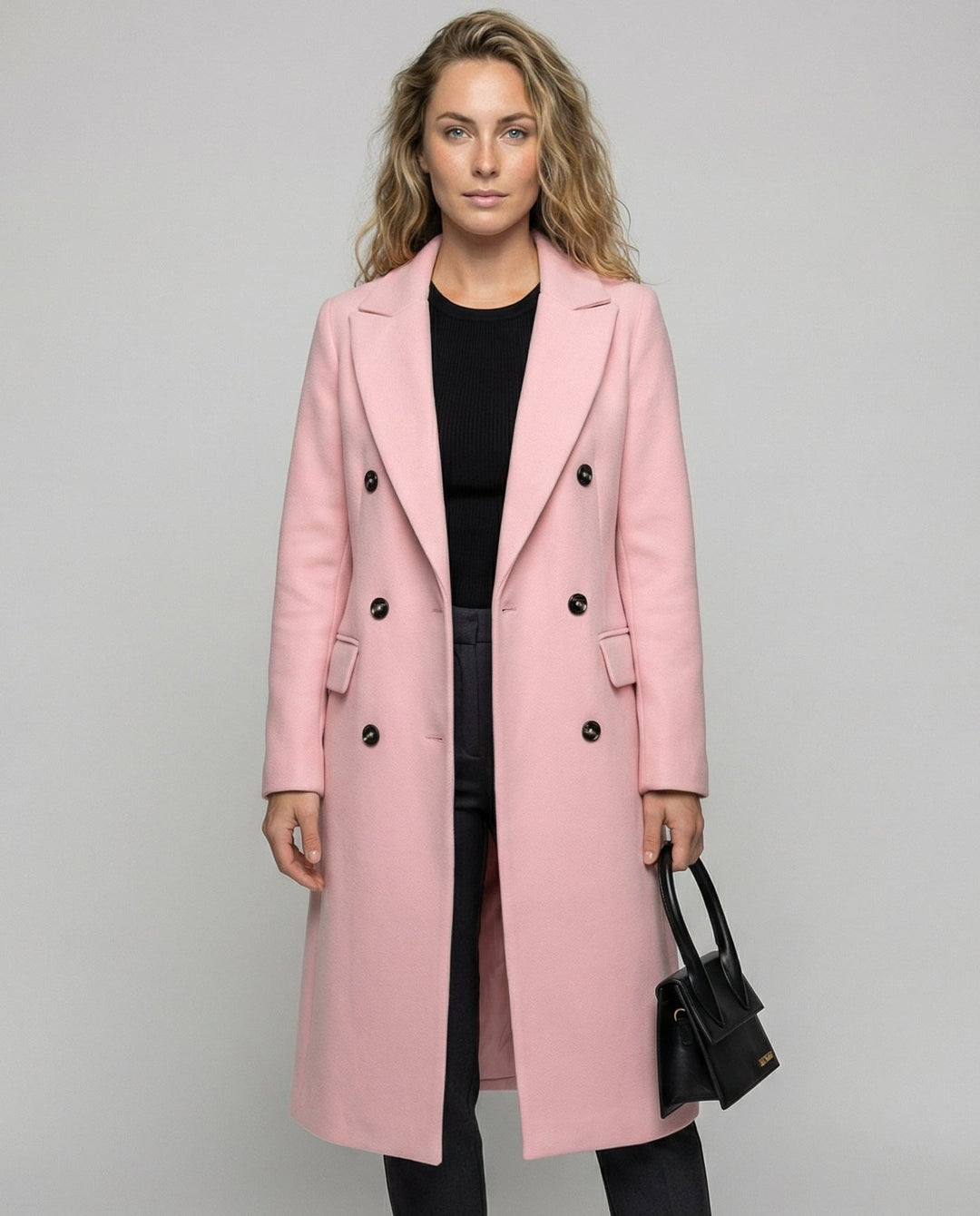 Celeste | Women's Double-Breasted Trench Coat Notch Lapel Belted