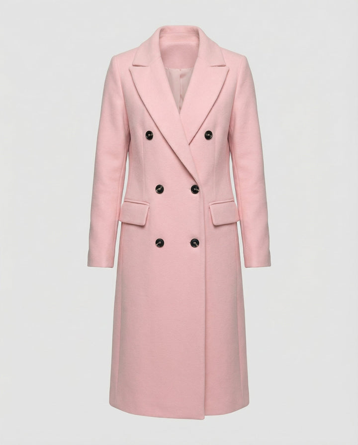 Celeste | Women's Double-Breasted Trench Coat Notch Lapel Belted