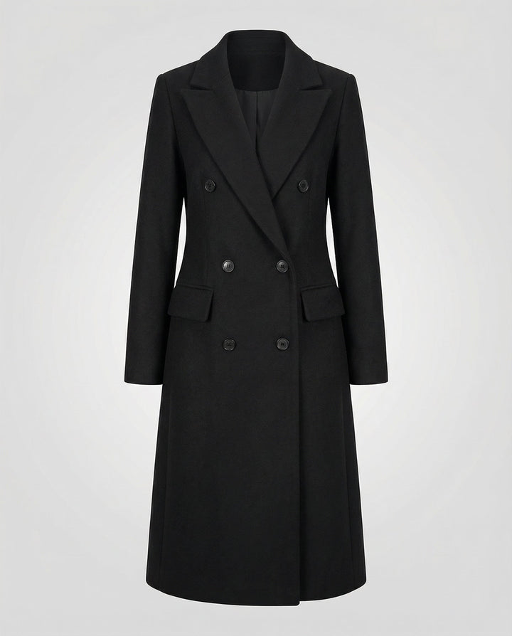 Celeste | Women's Double-Breasted Trench Coat Notch Lapel Belted