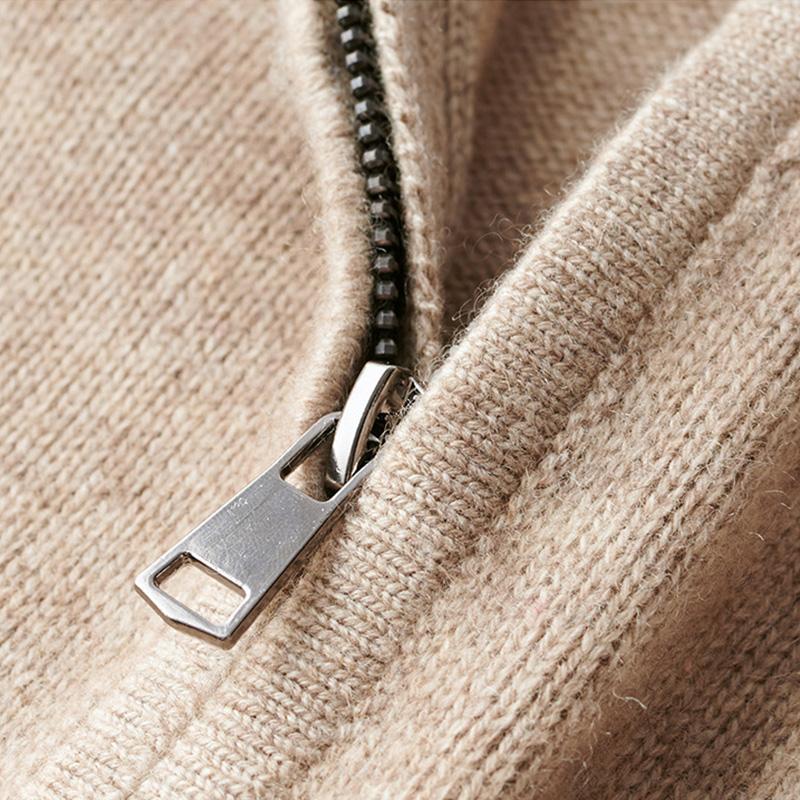 Caleb | Men's Quarter Zip Jumper Relaxed Fit Ribbed Cuffs
