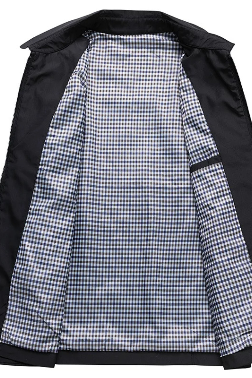 Men's Collared Harrington Jacket with Stylish Check Lining