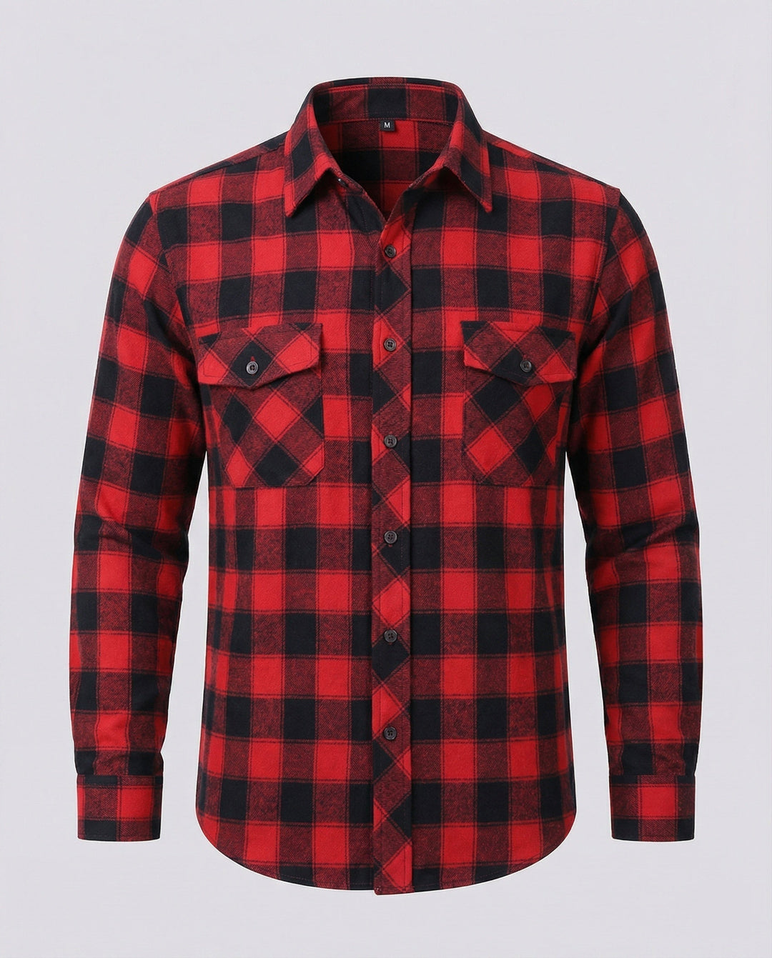 Noah | Men's Plaid Flannel Shirt Long Sleeve Twin Button-Flap Chest Pockets