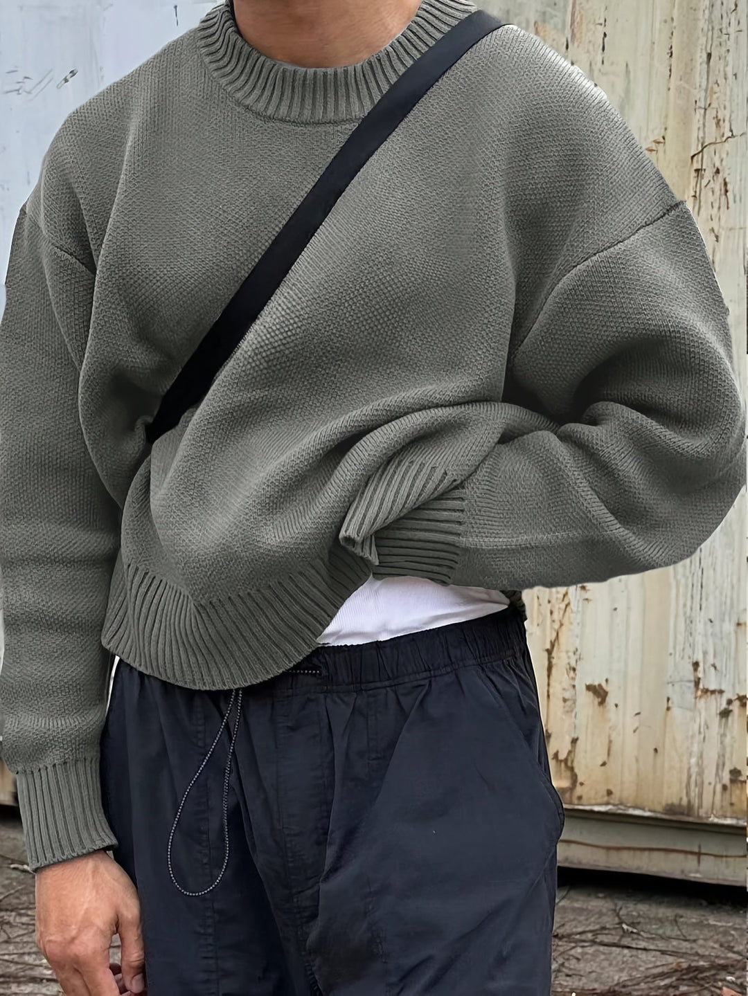 Jack | Men's Rib-Knit Crew Neck Jumper Oversized Dropped Shoulder