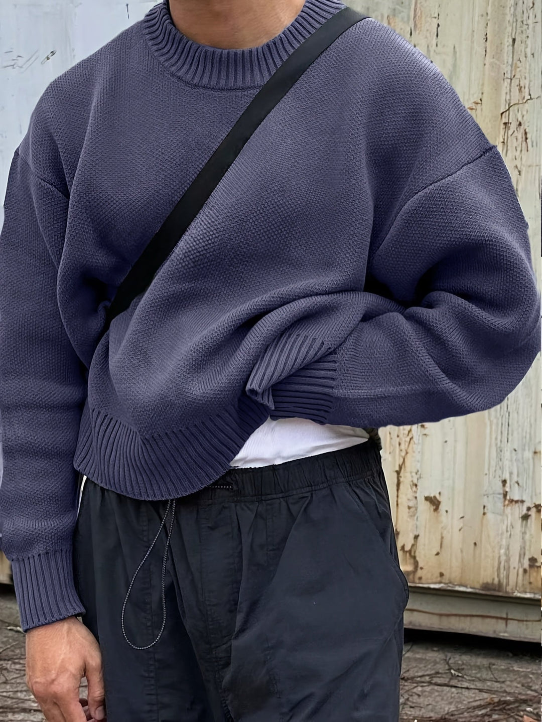 Jack | Men's Rib-Knit Crew Neck Jumper Oversized Dropped Shoulder