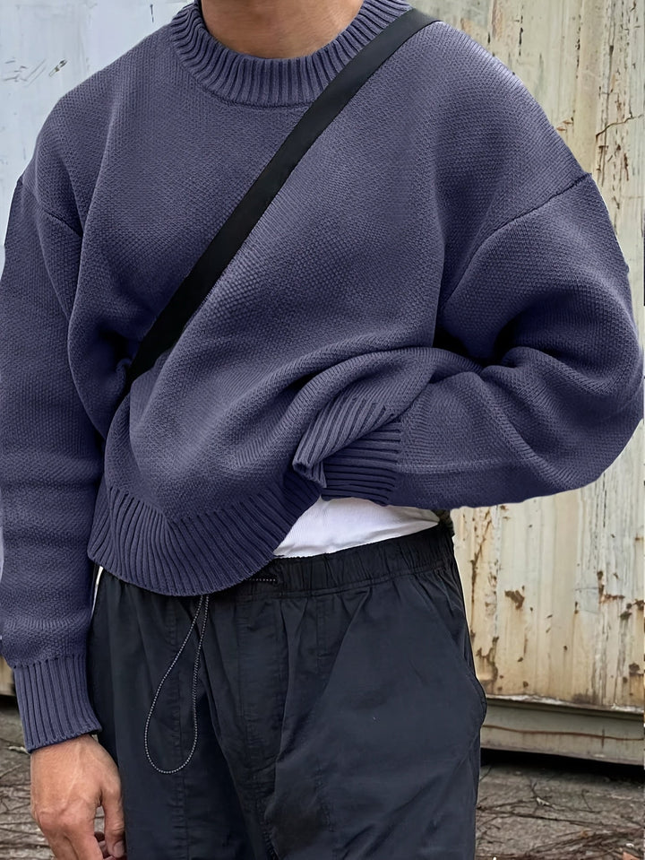 Jack | Men's Rib-Knit Crew Neck Jumper Oversized Dropped Shoulder