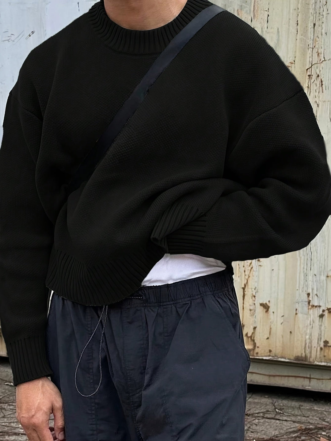 Jack | Men's Rib-Knit Crew Neck Jumper Oversized Dropped Shoulder