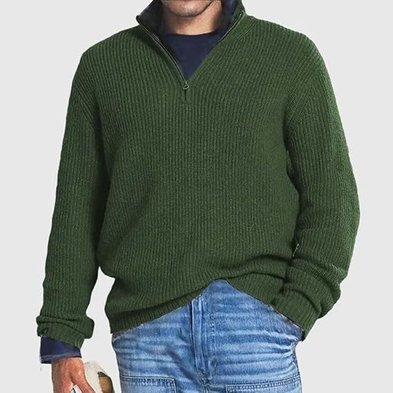 Oliver | Men's Longline Quarter-Zip Jumper Warm Zip Collar