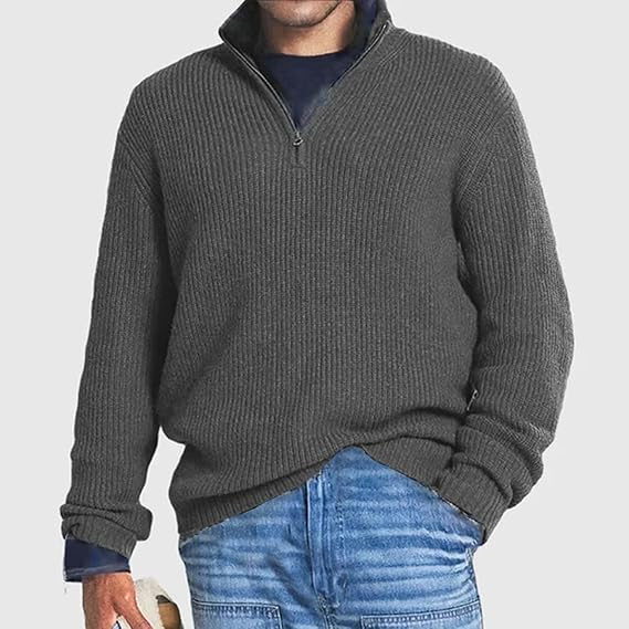 Oliver | Men's Longline Quarter-Zip Jumper Warm Zip Collar