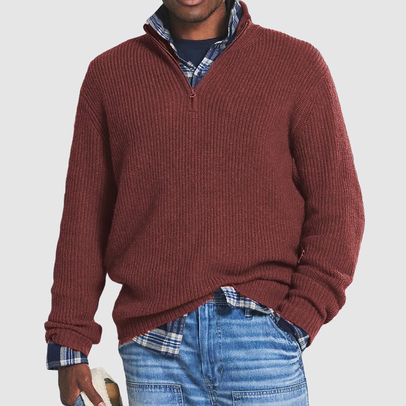 Oliver | Men's Longline Quarter-Zip Jumper Warm Zip Collar