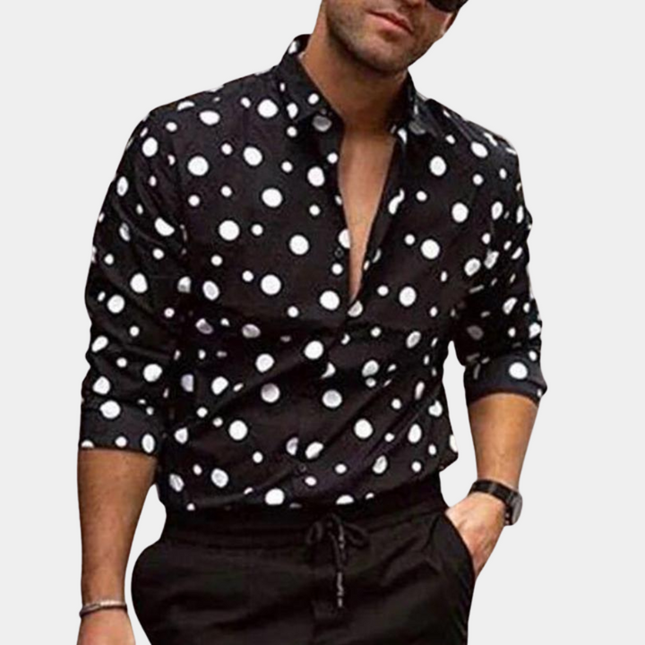 Oscar | Men's All-Over Polka Dot Print Casual Shirt