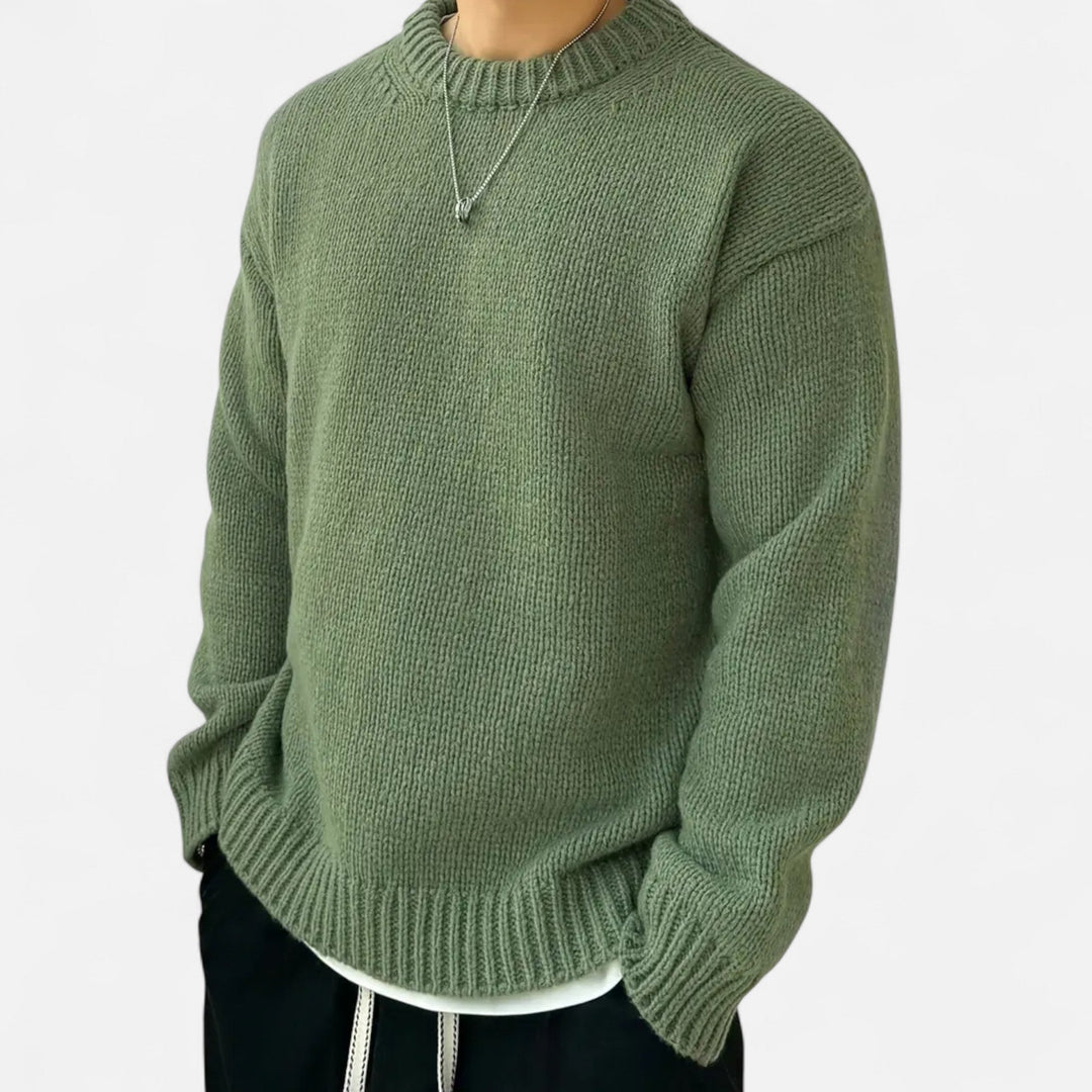 Ellis | Men's Crew Neck Jumper Solid Colour Slight Stretch