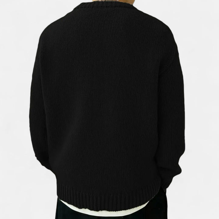 Ellis | Men's Crew Neck Jumper Solid Colour Slight Stretch