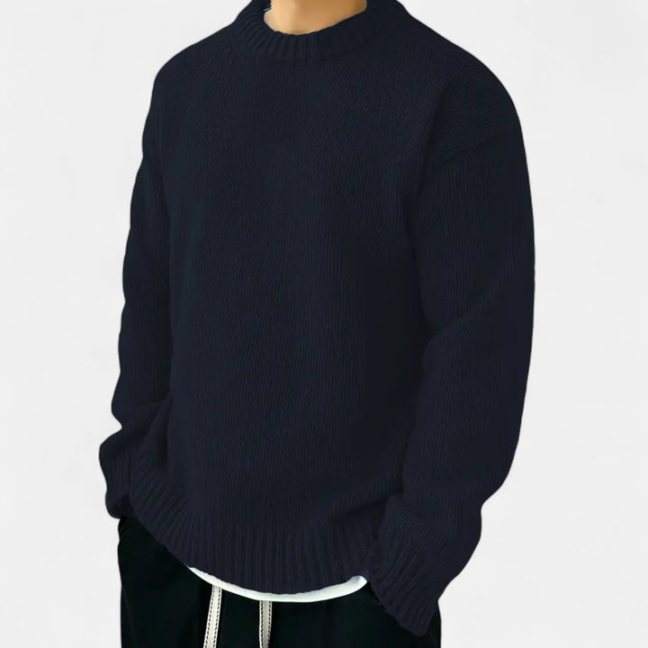 Ellis | Men's Crew Neck Jumper Solid Colour Slight Stretch