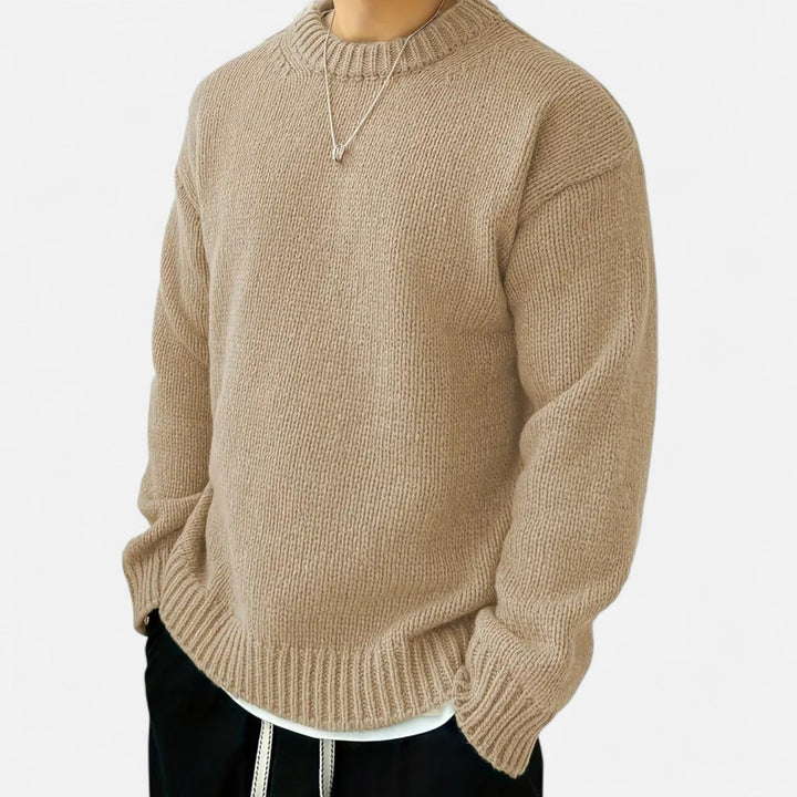 Ellis | Men's Crew Neck Jumper Solid Colour Slight Stretch