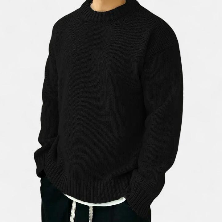 Ellis | Men's Crew Neck Jumper Solid Colour Slight Stretch