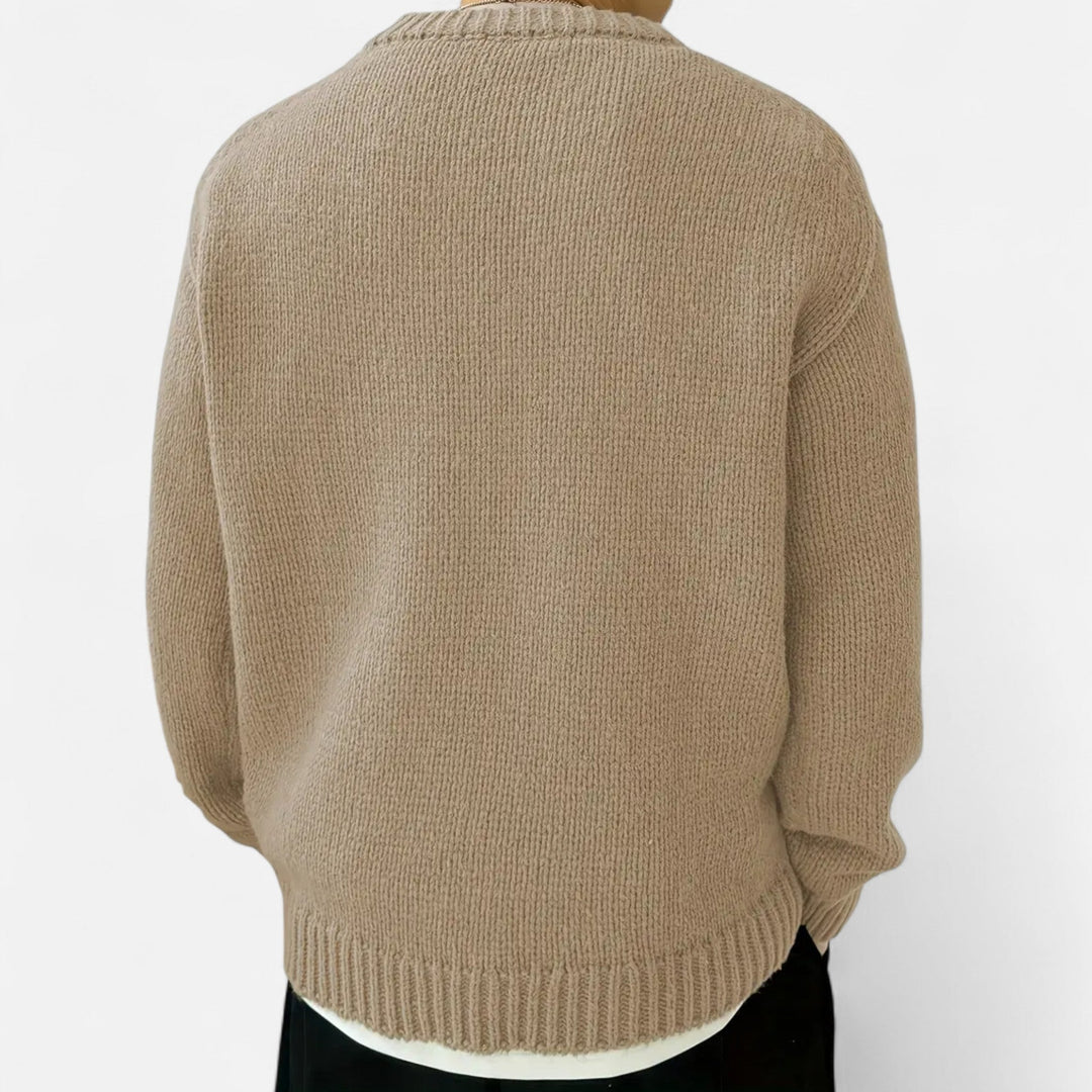 Ellis | Men's Crew Neck Jumper Solid Colour Slight Stretch