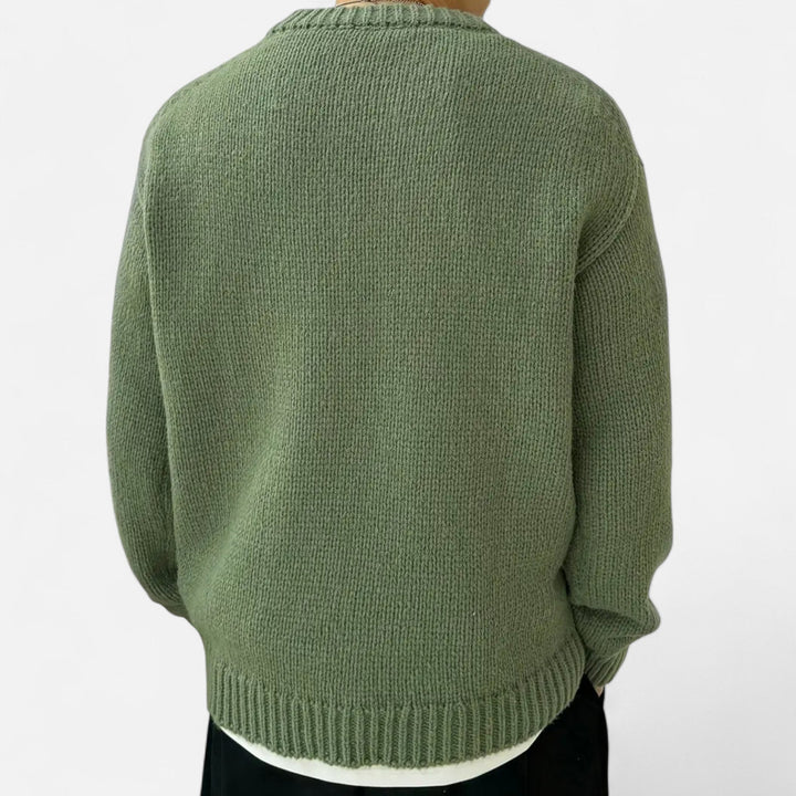 Ellis | Men's Crew Neck Jumper Solid Colour Slight Stretch