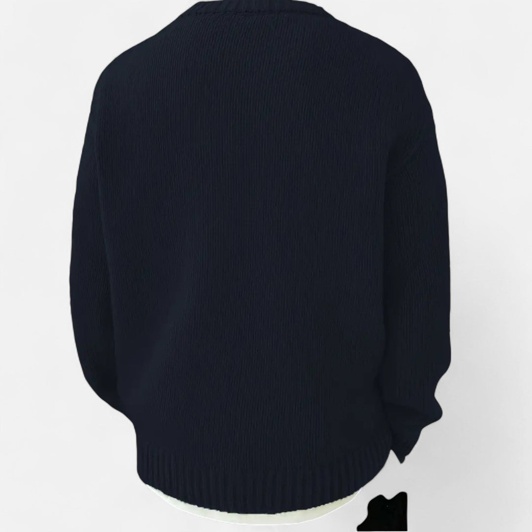 Ellis | Men's Crew Neck Jumper Solid Colour Slight Stretch