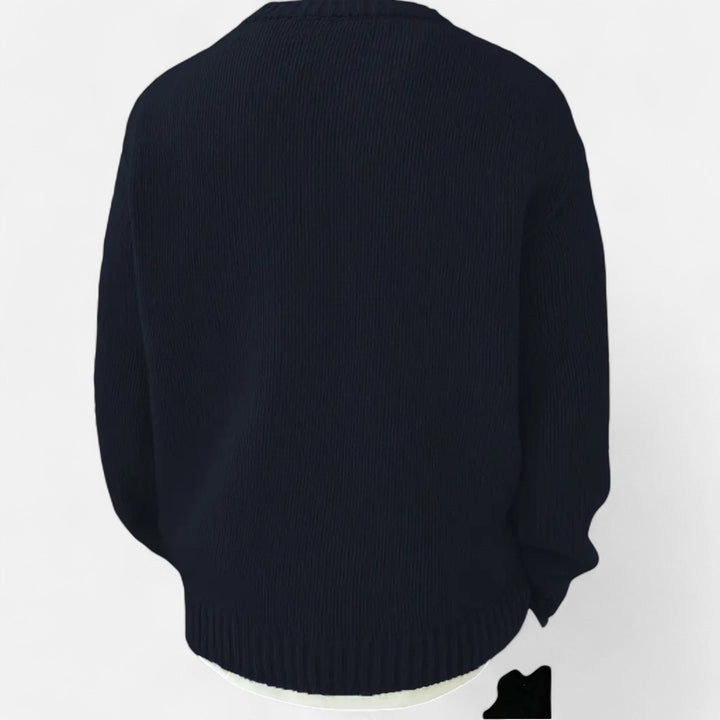 Ellis | Men's Crew Neck Jumper Solid Colour Slight Stretch