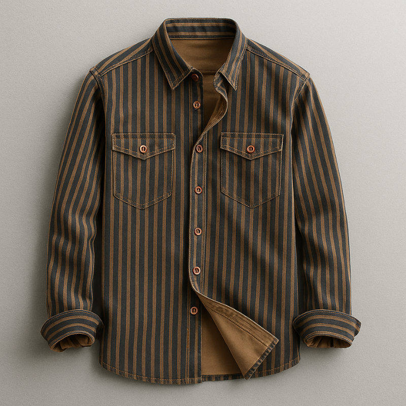 Leo | Men's Tailored-Fit Stretch Shirt Long Sleeve Twin Chest Pockets