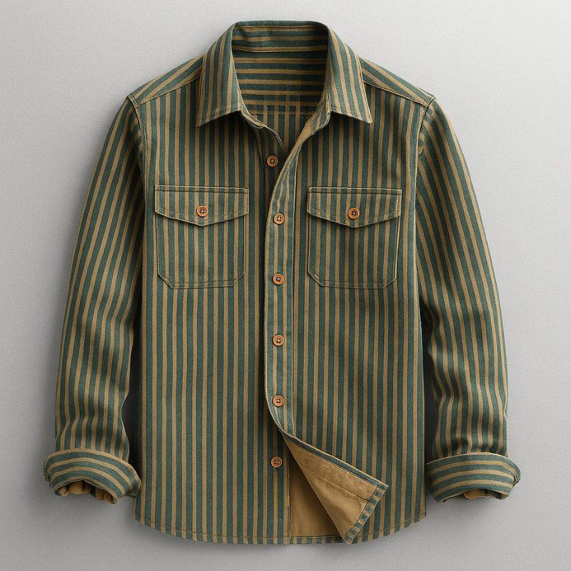 Leo | Men's Tailored-Fit Stretch Shirt Long Sleeve Twin Chest Pockets