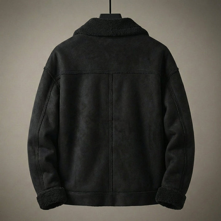 Alfie | Mens Aviator Bomber Jacket Suede-Effect Faux Shearling Lined Coat