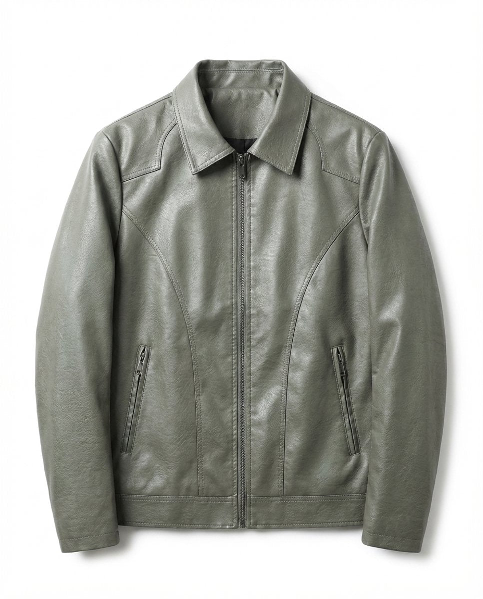 Alfie | Men's Black Leather Zip-Up Biker Jacket Coat